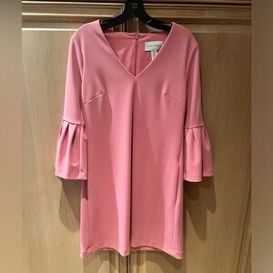 Donna Morgan women’s 4 pink bell sleeve shift dress, colorful spring summer